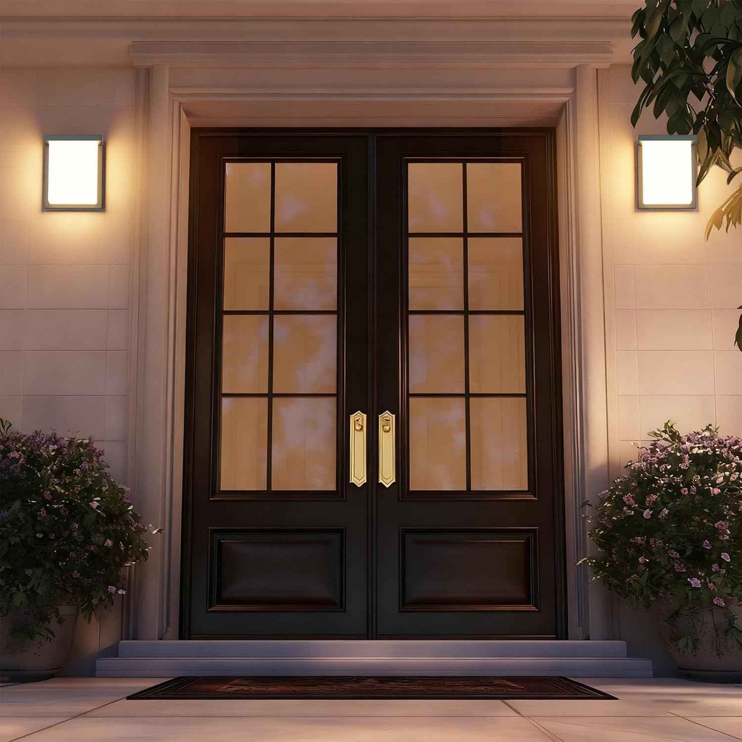 Tipace 2 Pack Modern Outdoor Led Wall Light,30W 3000K 1200Lumen Porch & Patio Hardwired Outside Wall Mount Wall Sconces,Exterior IP65 Waterproof Aluminum Wall Lamp for Front Door Garage Garden