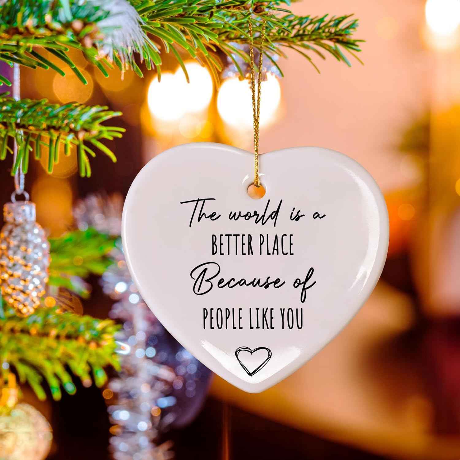 Jocidea Thank You Gift - The World is a Better Place - Ceramic Heart Quote Gift