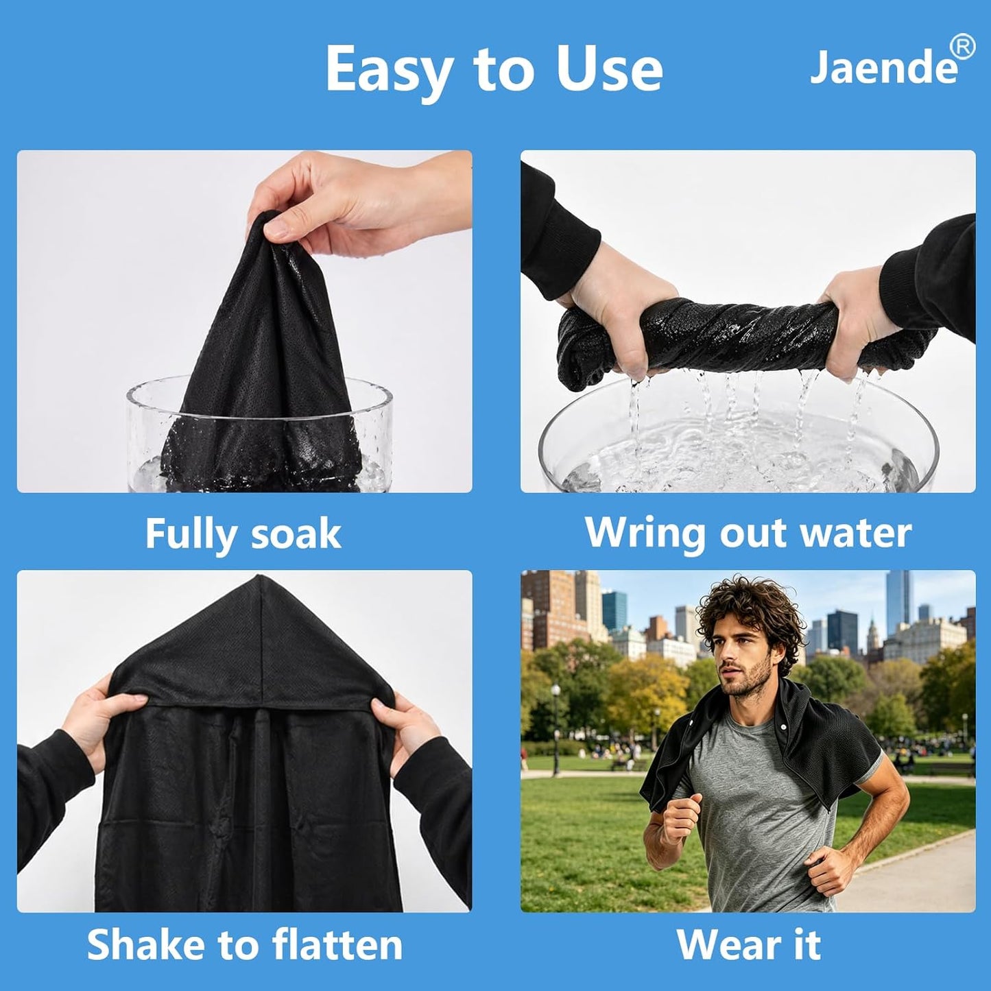 3Pack Cooling Hoodie Towel, UPF 50+ Sun Protection Ice Towel, Instant Cooling Towels for Neck and Face, Perfect for Sports, Gym, Workout, Yoga, Running & Hot Weather