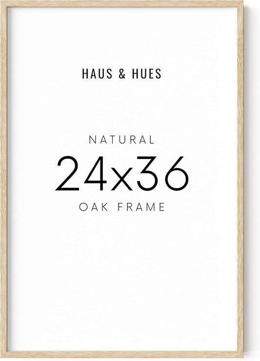 HAUS AND HUES 24''x36'' Beige Oak Wood Frames Set of 1 - 24x36 Natural for Posters, Frame Wood, Poster Wall, Light Picture (Beige Oak)