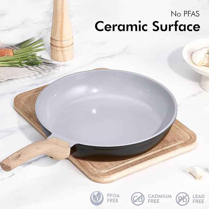 CAROTE 21pcs Pots and Pans Set Nonstick, Cookware Set Black Induction Kitchen Cooking Set w/Frying Pans & Saucepans(PFOS, PFOA Free)