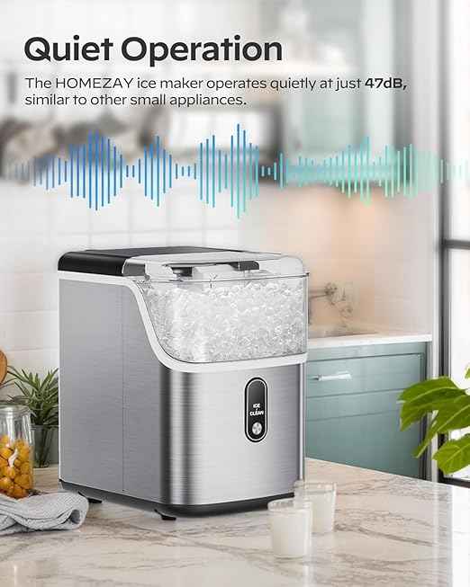 Silonn Nugget Ice Maker Countertop, Chewable Pellet Ice Machine with 33lbs Daily Produce, Pebble Ice Maker for Home Kitchen Office