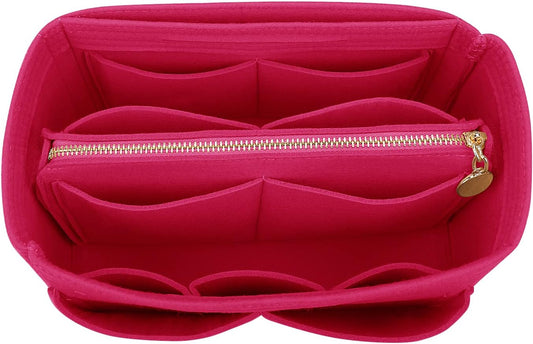LEXSION Felt Purse Bag Organizer Insert with zipper Bag Tote Shaper Fit Speedy Neverful PM MM