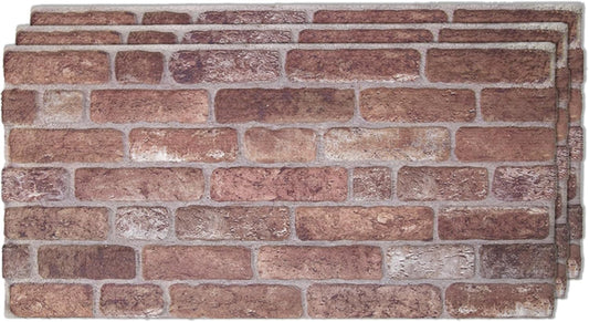 IZODEKOR 3D Wall Panels Brick Effect - Cladding, Stone Look, Styrofoam Facing for Living Room, Kitchen, Bathroom, Balcony, Bedroom and Back of Counter | Old Castle (3 Piece Panel) | Covers 16 sq ft