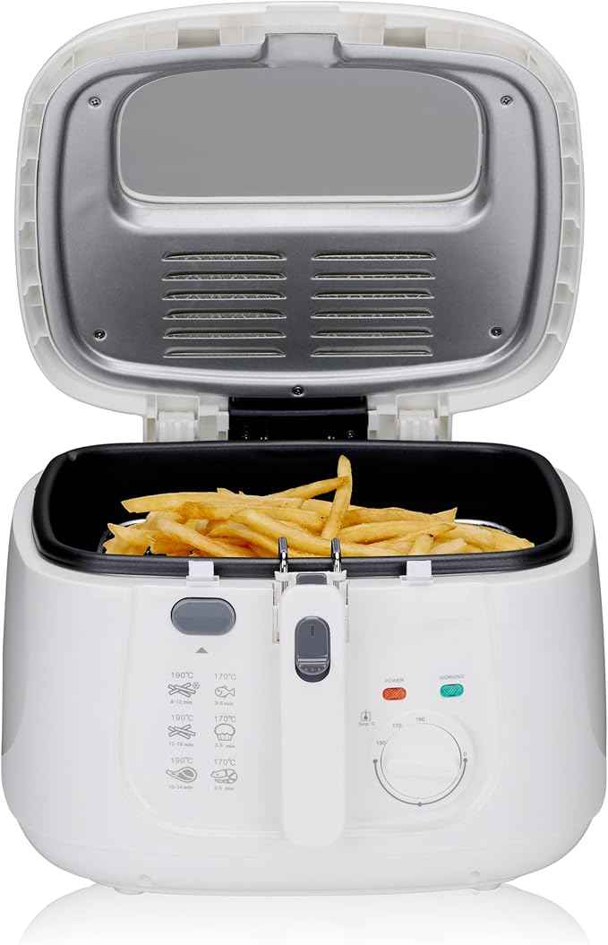 Alpina Deep Fryer, Deep Fryer, 1800 Watt, 2.5 L, All 190 °C, White