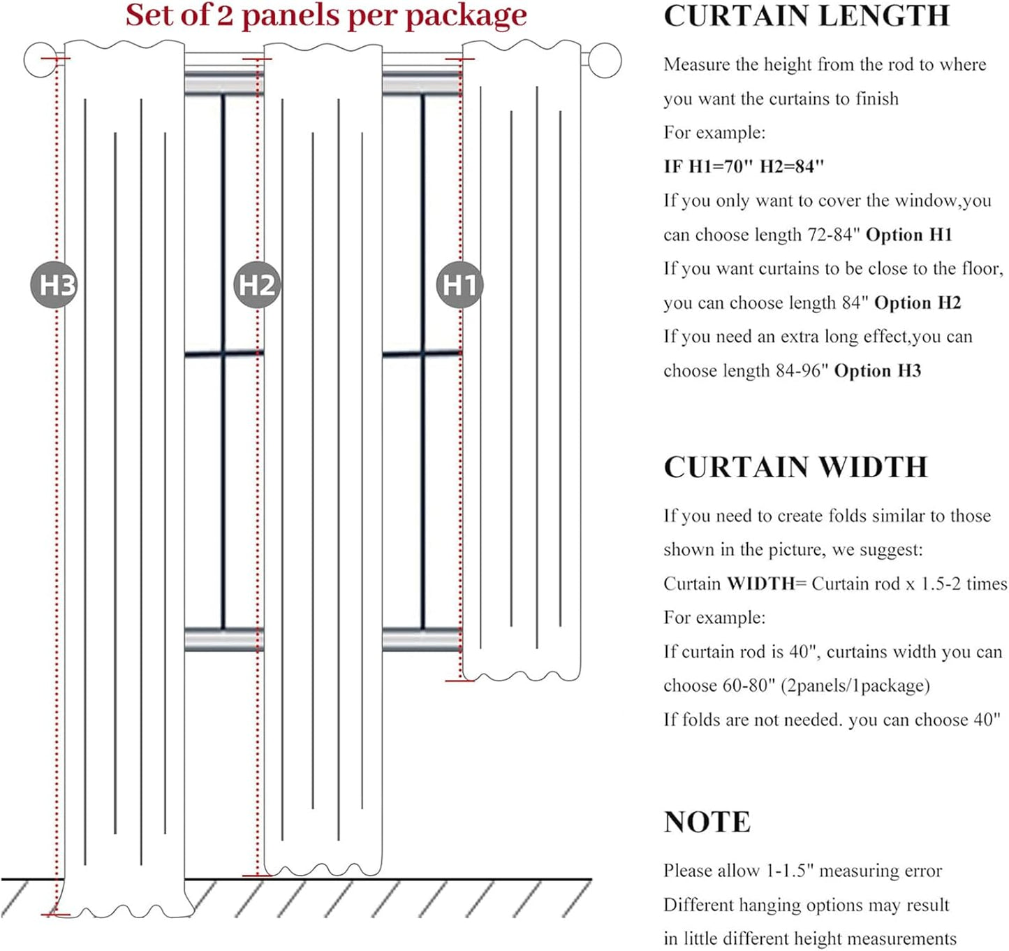 Warm Cream Extra Long Pleated Black Out Curtains 105 Inches Long for Living Room, Natural Linen Blend Patio Door Curtain with Track&Back Tab 2 Panels Set Insulated Privacy Window Drapes (40"Wx105"L）