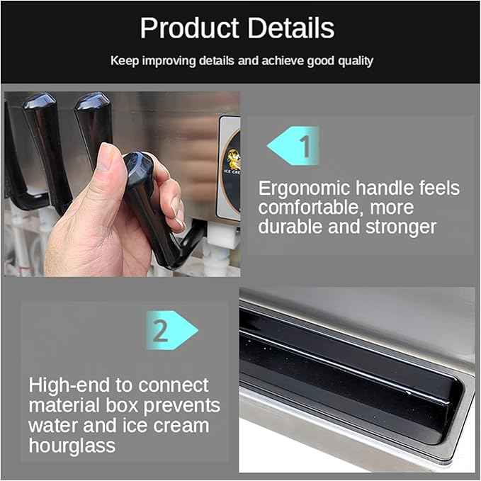 Kolice ETL certificate desktop 3 flavors countertop soft ice cream machine yogurt 2+1 mixed flavors soft ice cream machine gelato soft ice cream maker | 110V 2000W