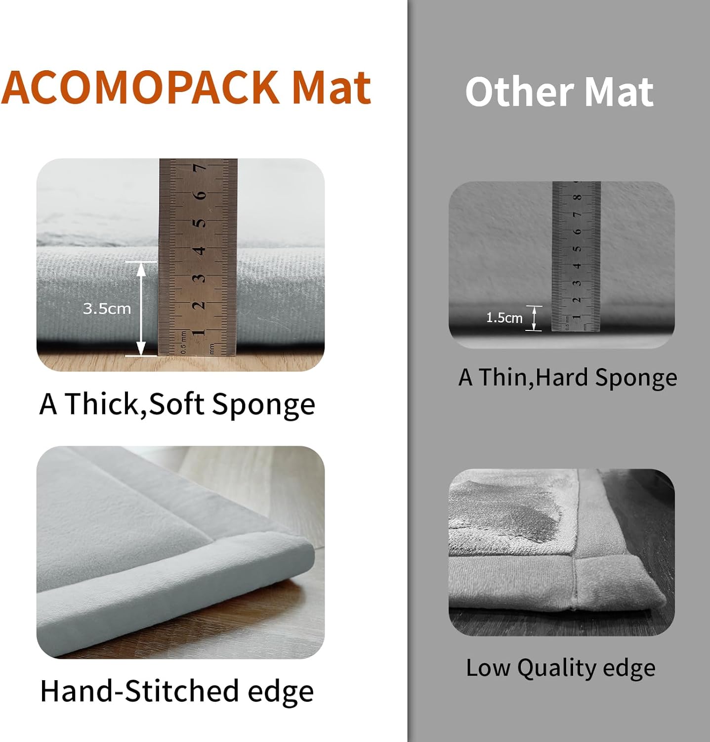 ACOMOPACK Baby Play Mat for Floor,1.3" Thick Memory Foam Area Rug for Living Room,Soft Velvet Crawling with Non-Slip Bottom for Kid,Toddler,79"×118" Tummy Time Nursery Rugs,Yoga（Light Grey）