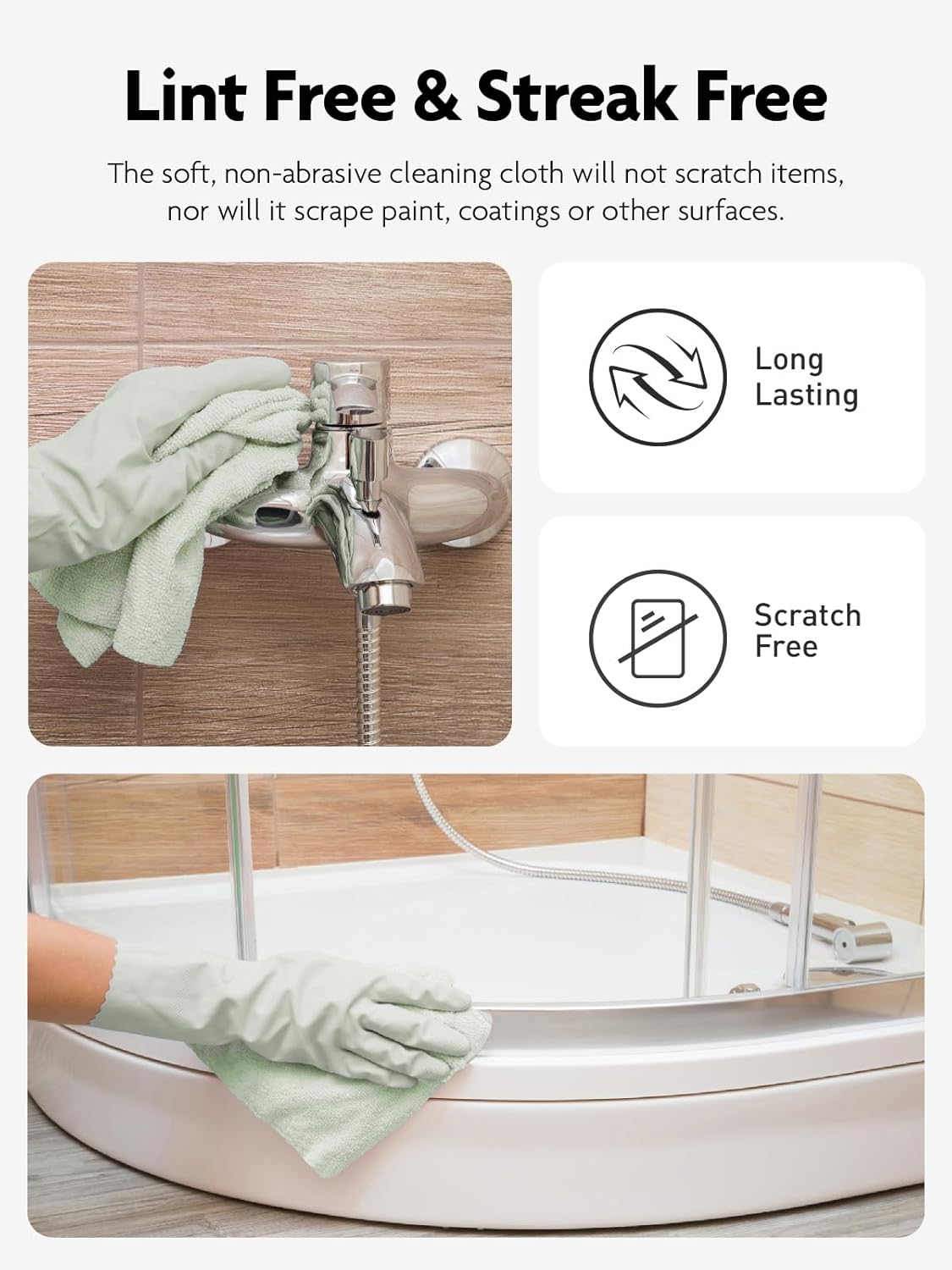 Fantasticlean Microfiber Cleaning Cloth Roll -75 Pack, Tear Away Microfiber Towels, 12" x 12", Reusable, Washable, Scratch Free, Ultra Absorbent Dish Rags for Car, Home, Garage or Shop (Moss Green)