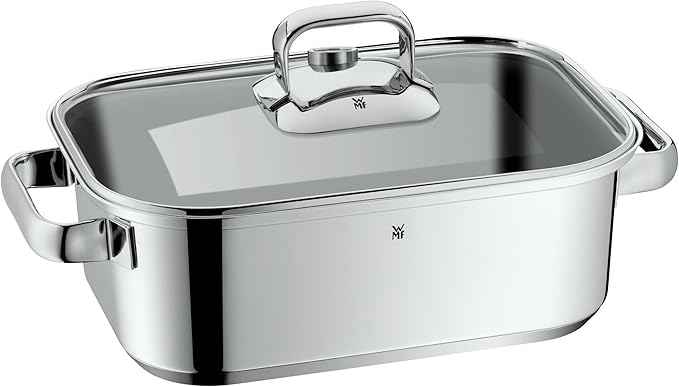 WMF Vitalis Compact Steamer with Steaming Rack, Lid and Thermometer, 18/10 Stainless Steel, 3.5 L