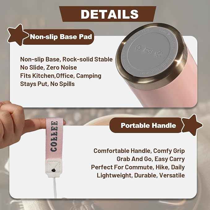 Insulated Coffee Tumbler 17.9oz 530ml Travel Coffee Mug 316 Stainless Steel Dual Drink Openings Leakproof Lid Reusable Insulated Coffee Mug Hot and Cold Ideal Travel Mug for Coffee Lover Daily