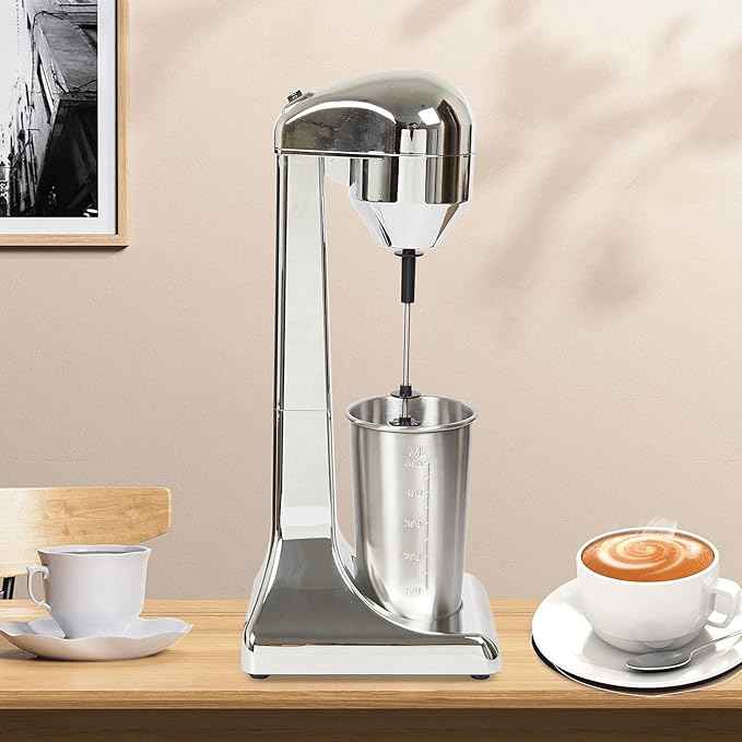Electric Milkshake Maker, Ice Cream Mixer Machines, 110V Commercial Drink Smoothie Blender for Coffee Shops, Tea Stores to Making Fruit Tea, Coffee, Stirred Drinks (1 Head 500ml)
