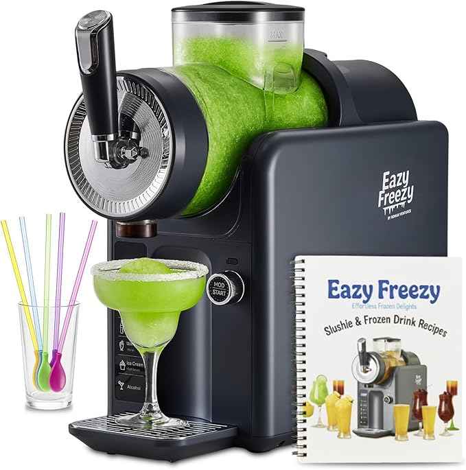 Slushie Machine for Home, No Ice Needed Professional Frozen Drink Maker & Soft-Serve Ice Cream Machine- 1.8 L Capacity Slushy Machine for Margaritas, Daiquiris, Juices, Cocktails, Frappes & More