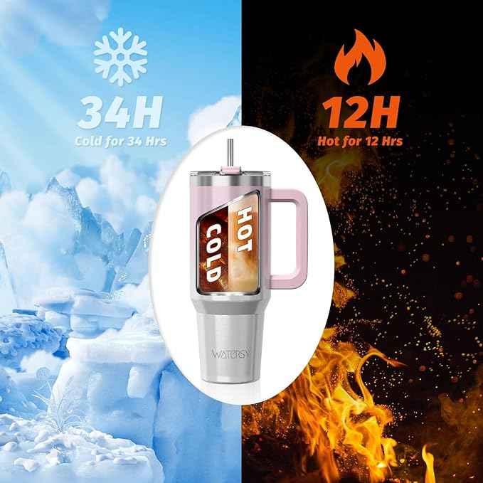 30 oz Shiny Tumbler with Handle,Tumbler with Lid and Straw,Double Wall Insulated Cup Stainless Steel Travel Mug(Cold for 34 Hours),Water Bottle for Iced Tea,Coffee,Cold Beverages(Pink)