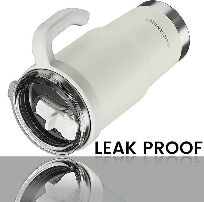 For Iced Coffee & Smoothies – Never Drink from a Moldy Lid Again: 24oz Hygienic Tumbler, 100% Leakproof Lid & Removable Foldable Spout. Reinforced Base, Fits Cup Holders-Cream