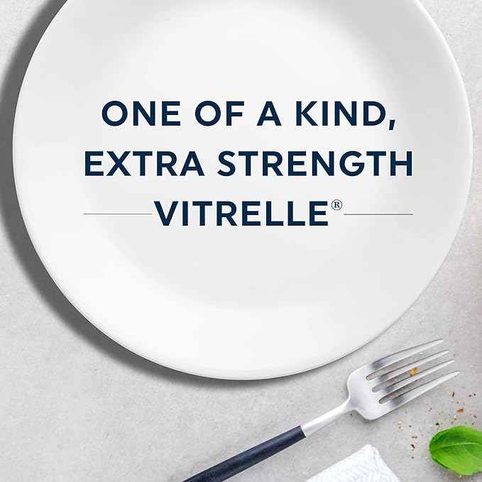 Corelle Vitrelle 18-Piece Service for 6 Dinnerware Set Triple Layer Glass and Chip Resistant, Lightweight Round Plates and Bowls Set, Winter Frost White