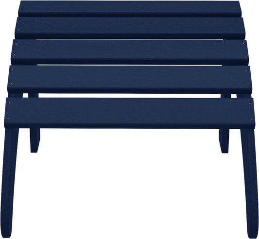 WestinTrends Outdoor Ottoman, Patio Adirondack Ottoman Foot Rest, All Weather Poly Lumber Folding Foot Stool for Adirondack Chair, Widely Used for Outside Porch Pool Lawn Backyard, Navy Blue