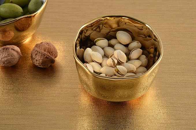 Pampa Bay Moonlight Tarnish Free Porcelain Snack Bowl with Gold Titanium