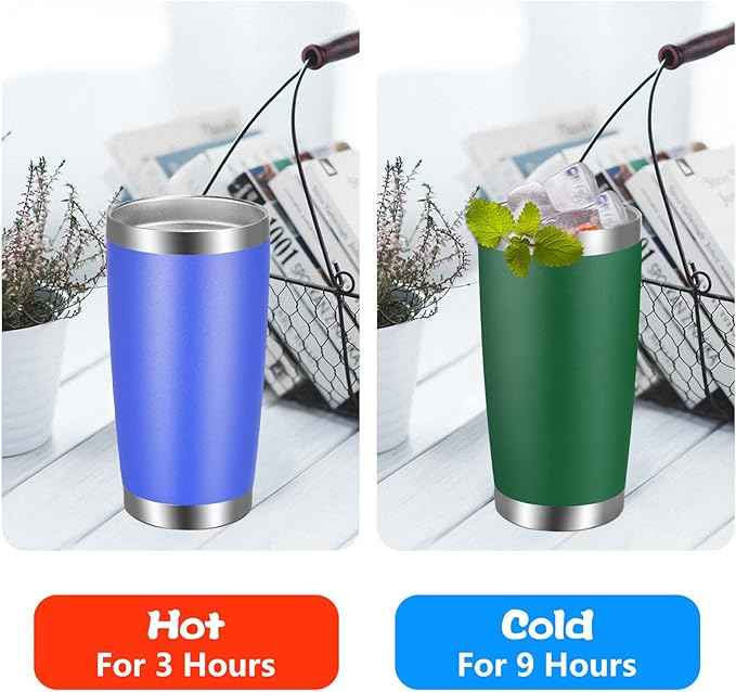 VEGOND 20oz Tumbler with Lid and Straw Stainless Steel Tumbler Cup Vacuum Insulated Double Wall Travel Coffee Mug Powder Coated Coffee Cup, Dark Green, 1 Pack
