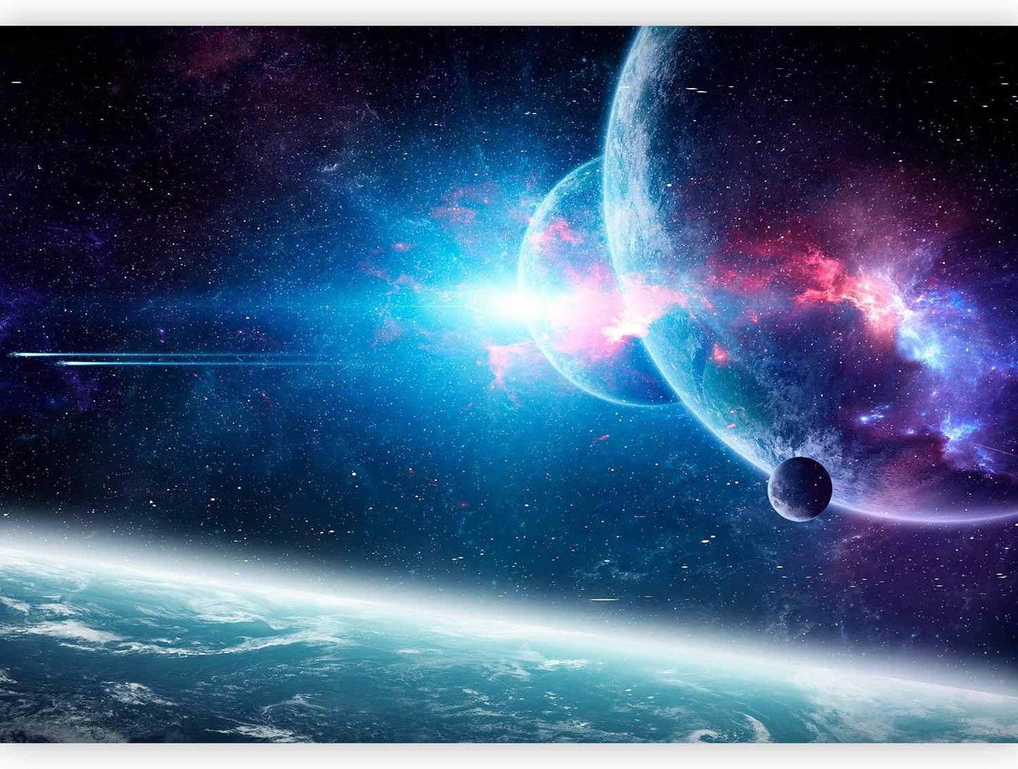 artgeist Premium Wall Mural Cosmos Galaxy 138x101 in - Non-Woven Wallpaper Fleece Wall Decor Photo Print Picture Image Design Stars Solar System Universe Space b-C-10047-a-a