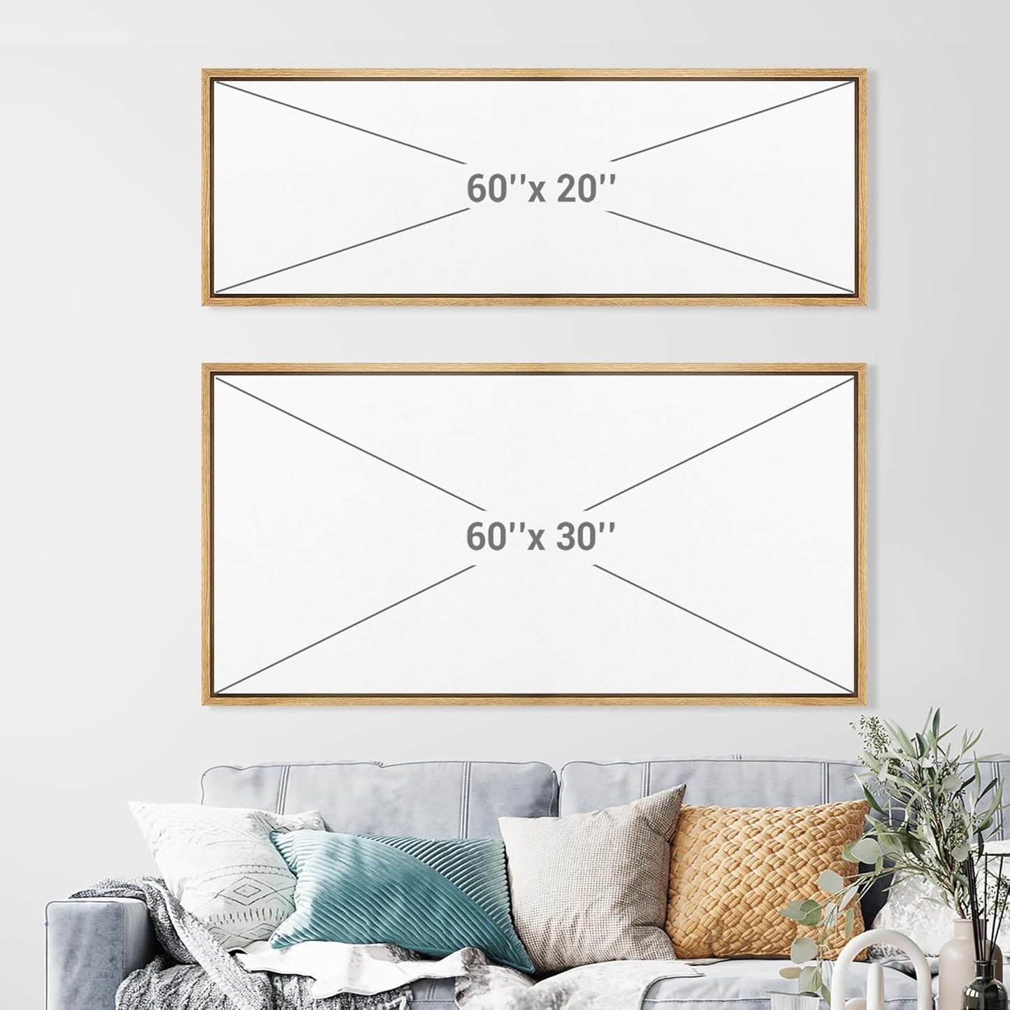 MUDECOR Extra Large Framed Canvas Print Wall Art Abstract Dot Matrix Canvas Art in Olive Tones Antique Retro Fine Art Illustrations Decorative Colorful for Bedroom - 60"x30"