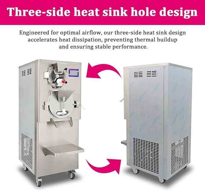 Kolice Commercial 220V Hard Ice Cream Machine, Italian Water Ice Cream Machine with Pasteurizer, Pasterizer with Freezing, Heating, Pasterized and Cooling Function,Output 9-11 Gal per Hour
