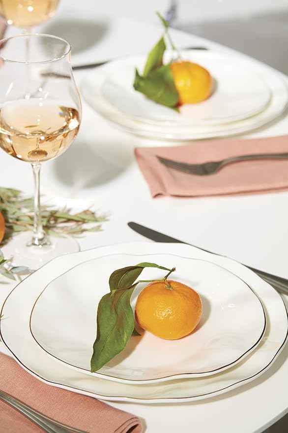 Lenox Dinnerware Sets, Blue Bay White 18-Piece Dinnerware Set, Service For 6, Porcelain Material, Dishwasher Safe, Microwave Safe, Bowls, Plates And Bowls, Dinner Dishes, Plates (White, 18 Piece)