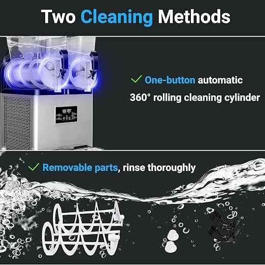 30L Commercial Slushy Machines 2 Tanks Commercial Frozen Drink Machine, Quiet Operation, No Ice Needed, Perfect for Slushie, Margarita, Daiquiri, Coffee Smoothie Tea in Events Parties