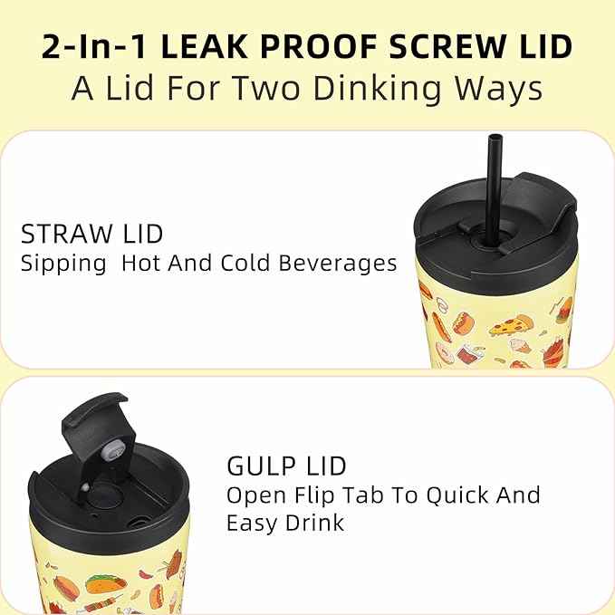 BJPKPK 22oz Tumbler With lid And Straw Stainless Steel Travel Coffee Mug Insulated Tumblers Cups,Yummy