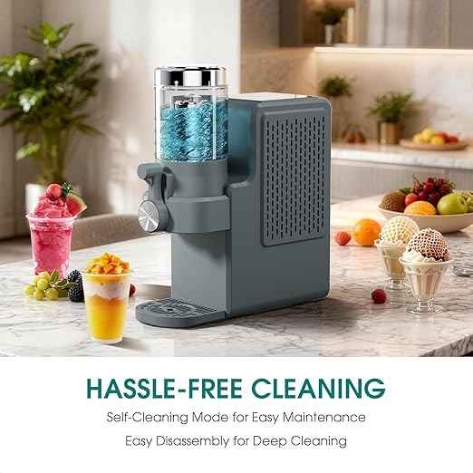 Slushie Machine with Self-Cleaning, No Ice Needed Slushy Maker for Home, Real-Time Temp Display, Frozen Drink Maker with 7 Preset Programs for Ice Cream, Frappés, Milk Shake and More