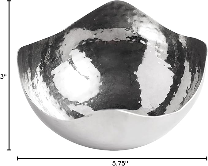 Hosley Set of 4 Silver Finish Metal Bowl 5.75 Inch Diameter, Ideal for Potpourri, LED Candles, Weddings, Special Events, Center Pieces, Craft. Use Decor to Coordinate O3