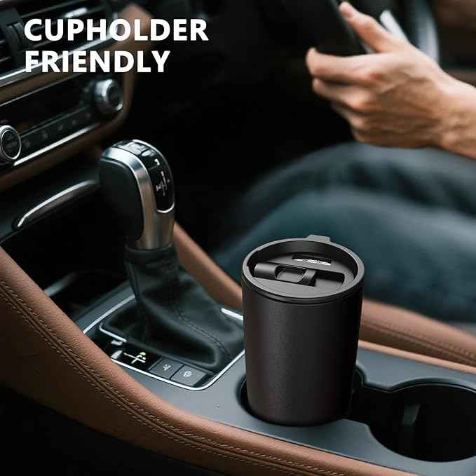 TILUCK 20 oz Insulated Tumbler with BPA-Free Lid, Stainless Steel Vacuum Travel Coffee Mug, Double Wall Coffee Tumbler（20oz，Matte Black）