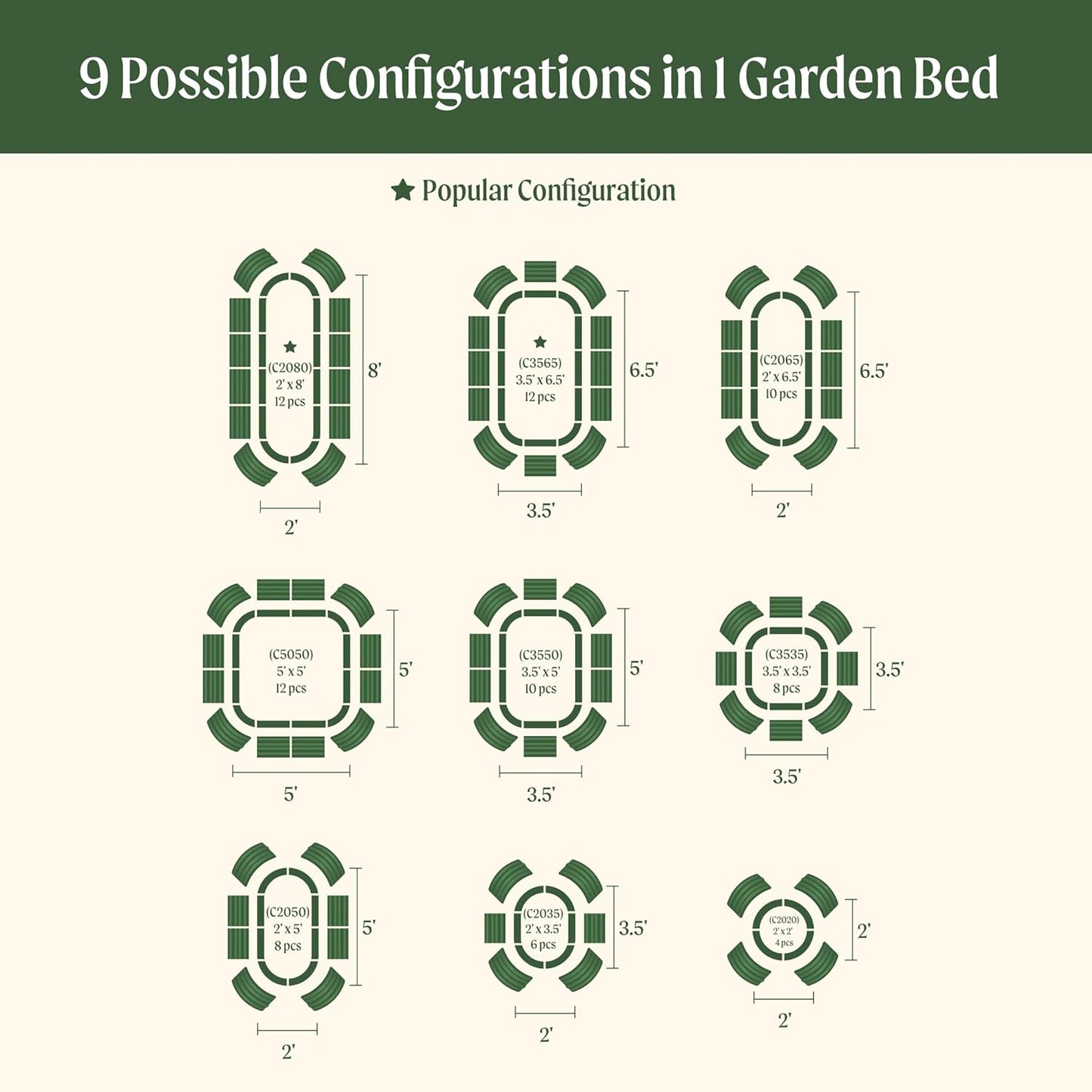 Vego garden Raised Garden Bed Kits, 17" Tall 9 in 1 8ft x 2ft Metal Raised Planter Bed Outdoor for Vegetables Flowers Ground Planter Box, Terra Cotta