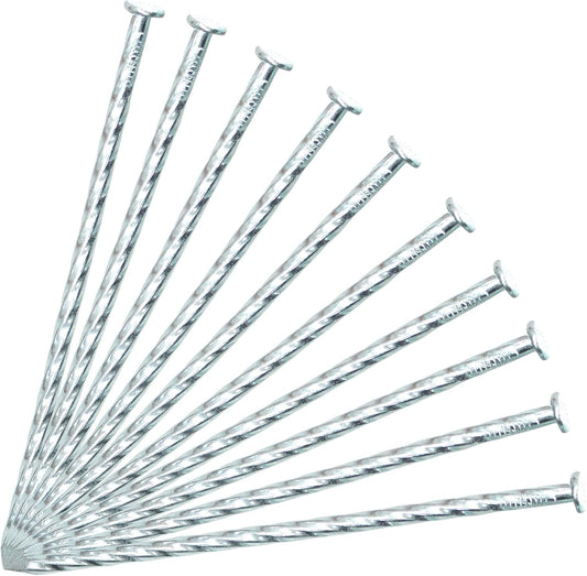 50/100/150 Pack 6" Solid Galvanized Non-Rust Metal Garden Stakes Spiral Landscape Edging Anchors for Paver Edging, Gardening, House Construction, etc (100)