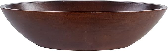 Hosley 14.5 Inch Dark Brown Wood Oval Bowl, Rustic Decorative Centerpiece for Dry Potpourri & Orbs, Elegant Home & Office Decor, Ideal Gift for Weddings, Spas & Reiki