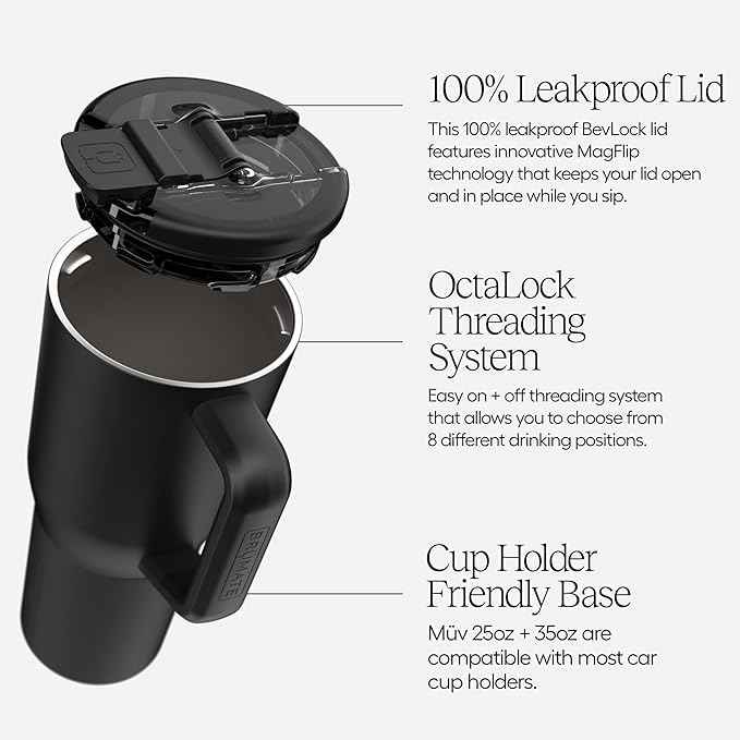 BrüMate Müv - 25oz 100% Leak Proof Insulated Coffee Mug with Handle & Lid - Stainless Steel Coffee Travel Mug - Double Walled Coffee Cup (Dune)