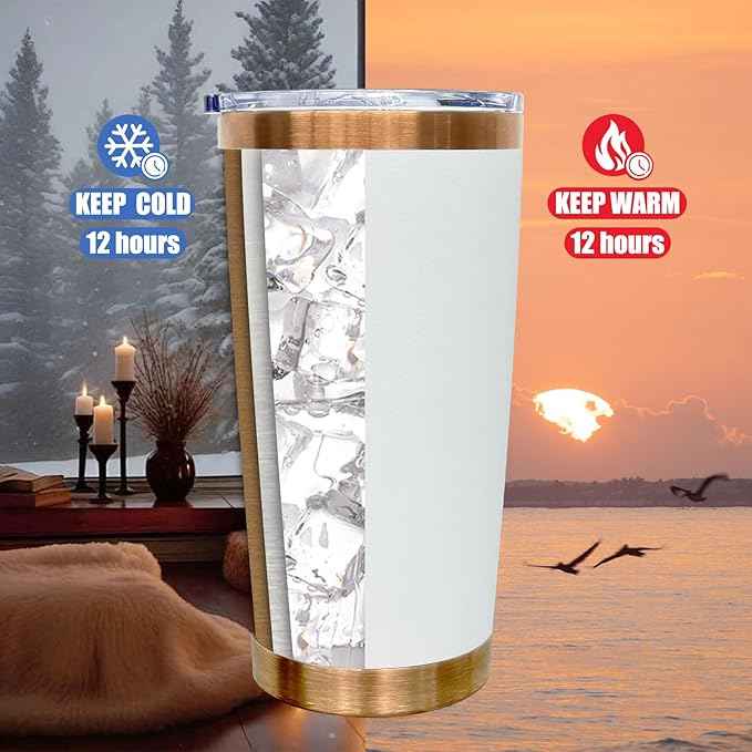 20 oz Tumbler Bulk 4 Pack Stainless Steel Tumbler with Lid and Straw, Double Wall Vacuum Insulated Travel Coffee Mug for Laser Engrave, Powder Coated Cup for Hot and Cold Drinks (White,4 pack)