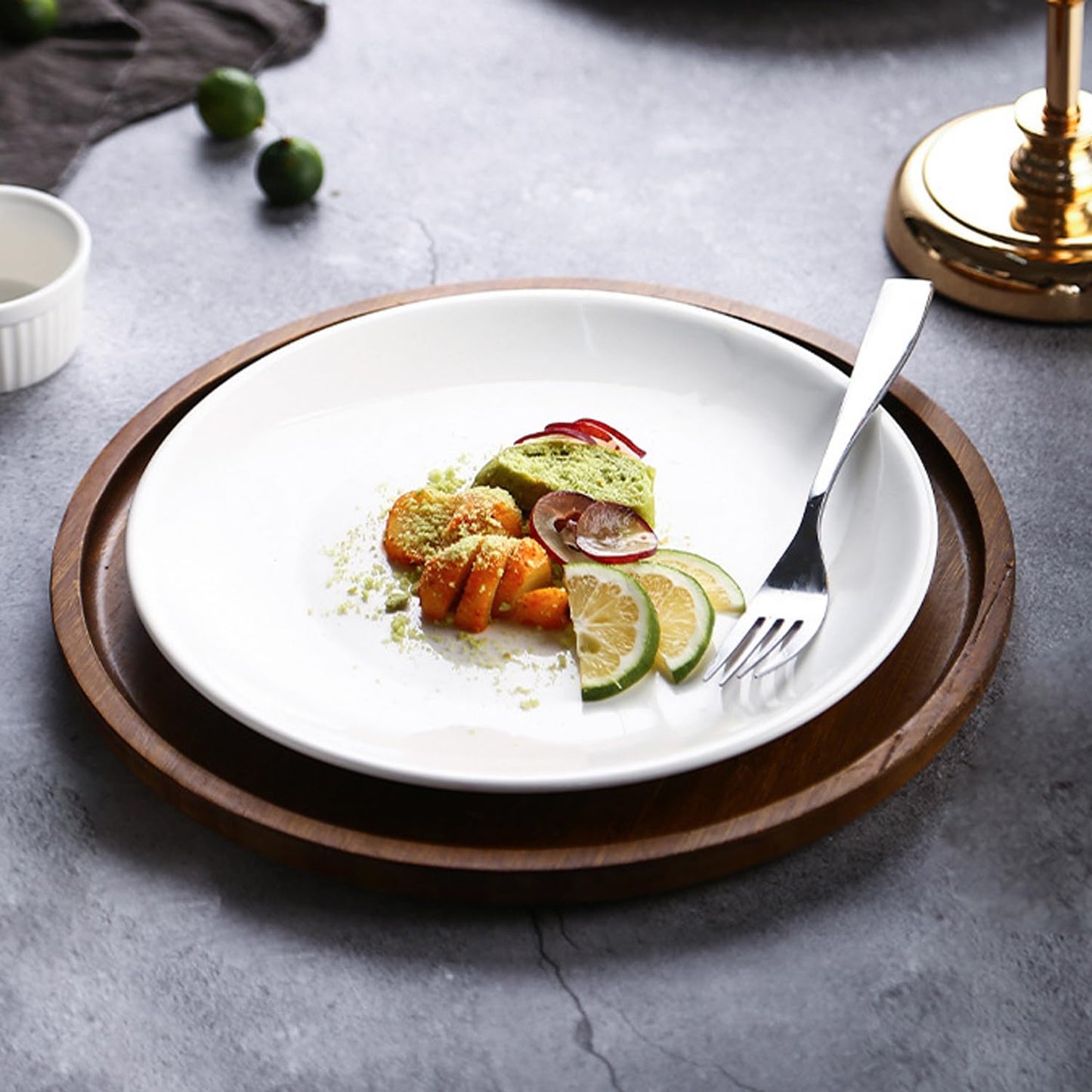 Melamine Plates 8Pcs Lightweight Unbreakable Plastic Dinner Dishes Plates Set Feeding Serving Camping Reusable and Dishwasher Safe (8 Inches)
