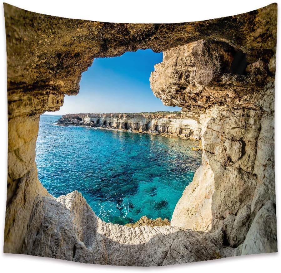 Llamazing Forest Tapestry - Magic Landscape for Living Room & Bedroom Decor (Sea, 60''L51''W)