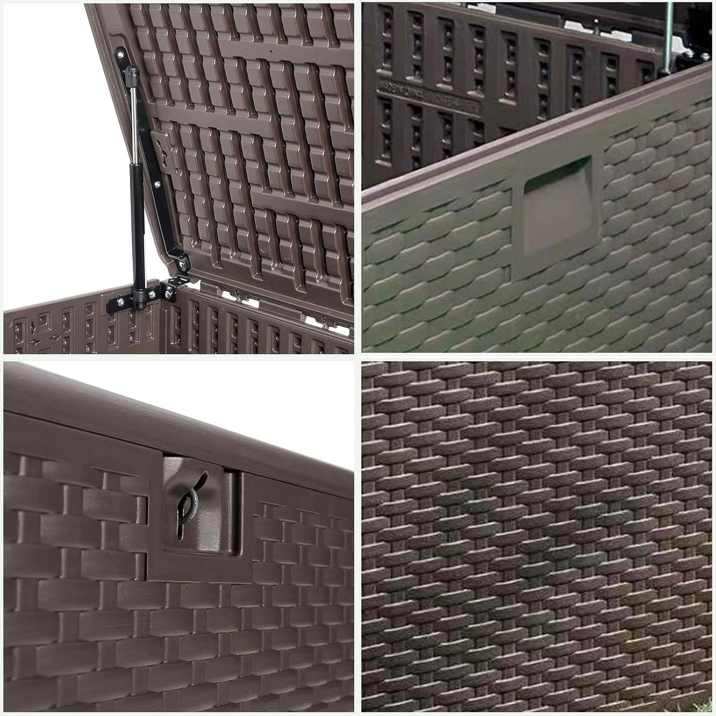 Alsophila150 Gallon Large Storage Box with Lid,Waterproof Outdoor Storage Container for Patio Furniture Cushions, Gardening Tools, Pool Accessories,Lockable Resin Deck Box with Smooth Hydraulic Lid