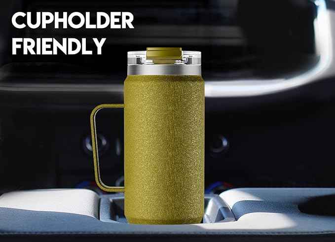 Meoky 40oz Tumbler with Handle, Stainless Steel Travel Mug with 2-in-1 Straw and Sip Lid, Vacuum Insulated Coffee Mug, 100% Leak Proof, Keeps Cold for 34 Hours or Hot for 10 Hours (Forest)