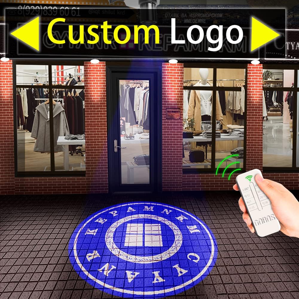 80W LED Logo GOBO Projector Ip67 Waterproof DJ Effect Light Including Free Custom Glass GOBO to Project Image for Hotel Company Store Wedding Advertising Indoor and Outdoor Use (80W)