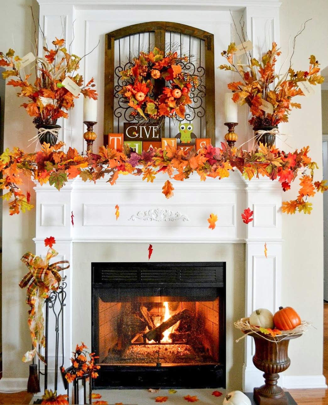2 Pack Fall Maple Leaf Clearance, 5.9Ft/Piece Hanging Vine Garland Artificial Autumn Foliage Thanksgiving Decor for Home Wedding Fireplace Party Christmas