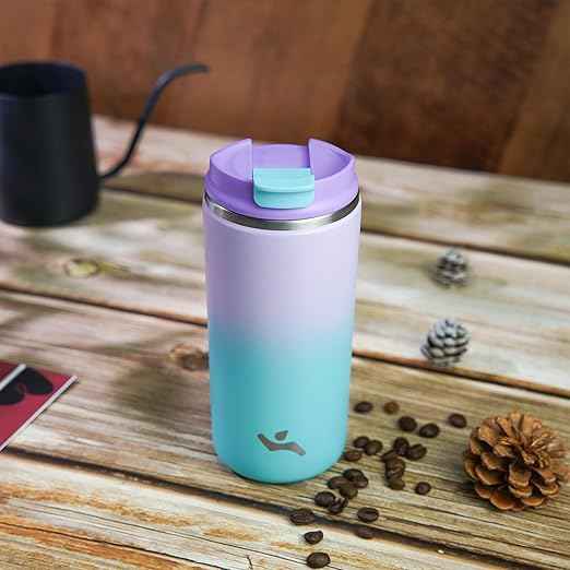 Konokyo Tumbler with Lid, 16 oz Travel Coffee Mug Double Wall Vacuum Stainless Steel Thermal Metal Cup Insulated Water Bottle,Lavender Green