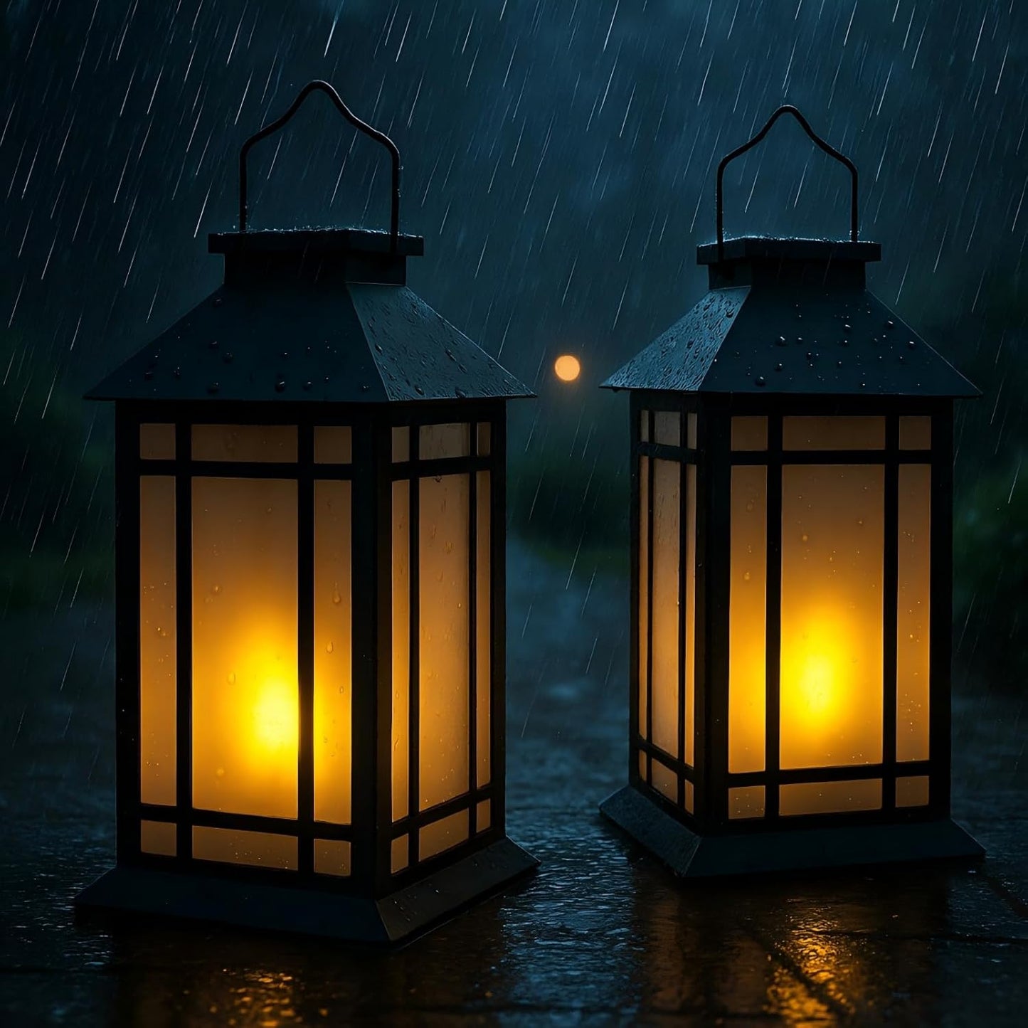 13-Inch IP65 Waterproof Battery-Powered Outdoor Lantern with Led Flameless Candle and 6-Hour Timer - Decorative Lantern for Patio & Garden(2 Pack)