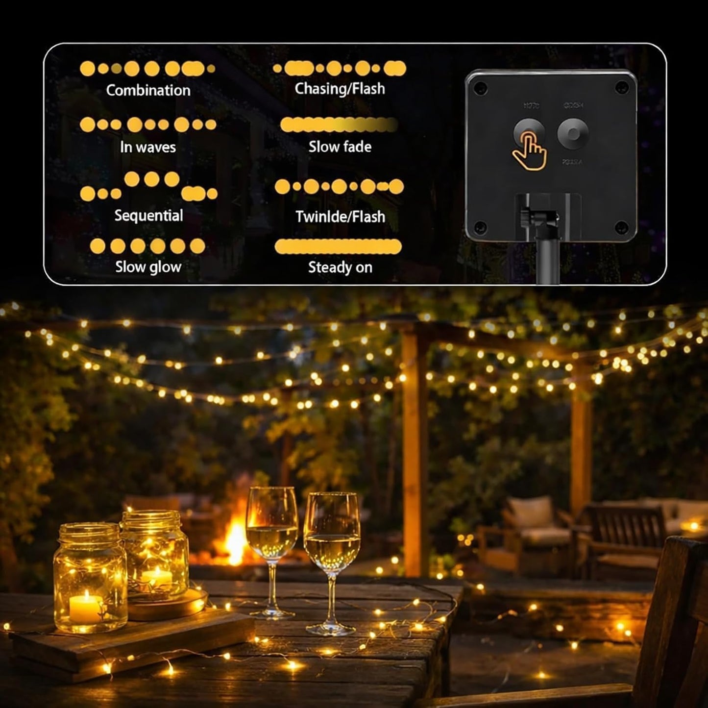 SyouHome 4-Pack Solar Fairy Lights Outdoor, 800 LEDs 264FT Extra-Long Solar String Lights, 8 Modes Waterproof Twinkle Lights for Garden Tree Wedding Party, Warm White