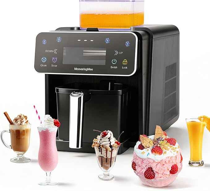 Slushie Machine, 4 IN 1 Shaved lce Machine & Slushie Machine & lce Cream Maker & Frozen Drink Machine, No Sugar Content Requirements, No Ice Needed, Auto-Clean, Perfect for Family, Parties