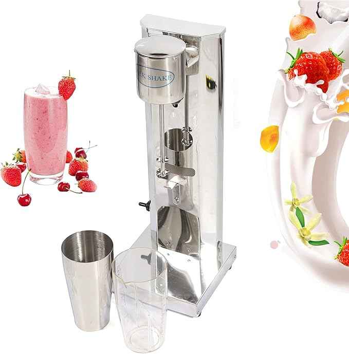 Electric Milkshake Maker, Ice Cream Mixer Machines, 110V Commercial Drink Smoothie Blender for Coffee Shops, Tea Stores to Making Fruit Tea, Coffee, Stirred Drinks (1 Head with Cup 650ml)