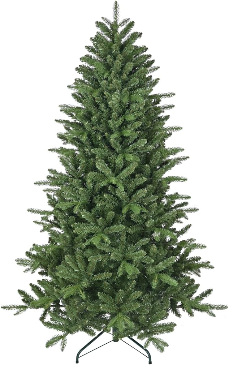 MAKEATREE 6ft Unlit Artificial Christmas Tree, Premium PE/PVC Tips, Hinged Xmas Tree for Outdoor & Indoor, Green