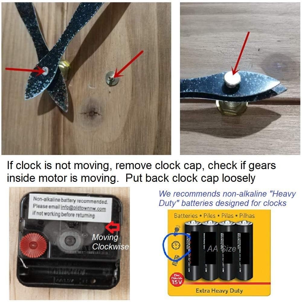 Oldtown Farmhouse Metal & Solid Wood Noiseless Wall Clock (Coastal Grey, 18-inch)